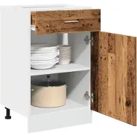 vidaXL Armoire basse à tiroirs Lyon imitation vieux bois 50x46x81,5 cm Matériau dérivé du bois
