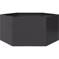vidaXL Jardinière noir hexagone 104x90x45 cm acier