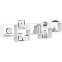 vidaXL Étagère cube murale 5 compartiments blanc bois d'ingénierie