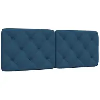 vidaXL Coussin de tête de lit Bleu 140 cm Tissu
