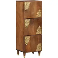 vidaXL Buffet haut avec étagère, marron, 40 x 33 x 110 cm, bois massif de manguier