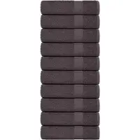 vidaXL Serviettes de bain 10 pcs anthracite 100x150 cm 100% coton