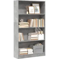 vidaXL Bibliothèque gris béton 80x24x143 cm bois d'ingénierie