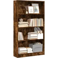 vidaXL Bibliothèque chêne fumé 80x24x143 cm bois d'ingénierie