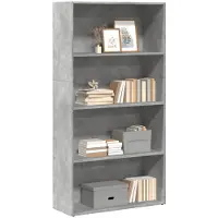 vidaXL Bibliothèque gris béton 80x30x152 cm bois d'ingénierie
