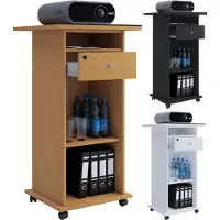 Hioshop Bois Table Meuble Chariot Chariot Beamer Projecteur Roulettes Neta Bois Table Meuble Chariot Chariot Beamer Projecteur Roulettes Neta