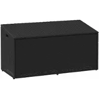 vidaXL Boîte de rangement de jardin Noir 110 x 50 x 58 cm Poly rotin
