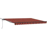 vidaXL , store enroulable orange et marron, 400 x 350 cm, polyester