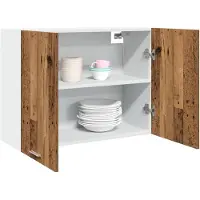 vidaXL Armoire suspendue Lyon imitation vieux bois 80x31x60 cm Matériau dérivé du bois