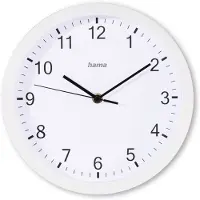 Hama Horloge murale "Elba", Ø 25 cm, sans tic-tac, blanc