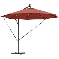 vidaXL Parasol avec barres lumineuses LED Terracota 294 x 294 x 248 cm