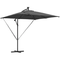 vidaXL Parasol avec bandes lumineuses LED, anthracite, 249 x 249 x 250 cm