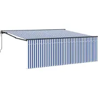 vidaXL Store rétractable bleu et blanc 400 x 300 cm