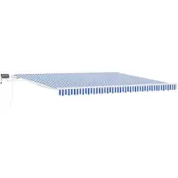 vidaXL Store rétractable bleu et blanc 450 x 300 cm