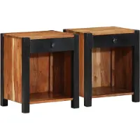 vidaXL Armoires de chevet 2 pcs 40x35x50 cm Bois massif acacia