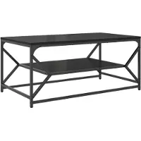 vidaXL Table basse noir aspect chêne 90 x 50 x 40 cm