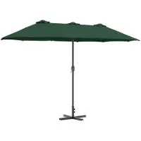 vidaXL Parasol de jardin vert 370 x 197 x 239 cm