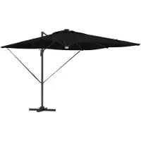 vidaXL Roma Parasol Noir 286 x 284 x 270 cm Aluminium et polyester