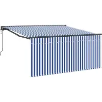vidaXL Store rétractable bleu et blanc 300 x 250 cm