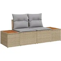 vidaXL Canapé de jardin Beige 184 x 62 x 85cm Poly-Rattan