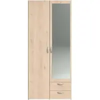Parisot Armoire Salvador avec miroir, 2 portes & 2 tiroirs - chêne Jackson