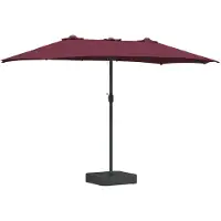 vidaXL Parasol de jardin , rouge bordeaux, 385 x 209 x 244 cm
