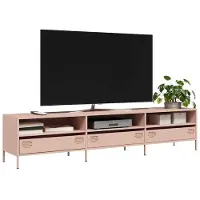 vidaXL Armoire TV rose 202x39x43,5 cm Acier laminé à froid