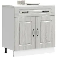 vidaXL Armoire basse de cuisine Kalmar Gris Sonoma Matériau dérivé du bois