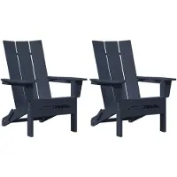 vidaXL Chaise de jardin, lot de 2, bleu marine, 80,5 x 74,5 x 92 cm, polyéthylène