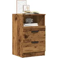 vidaXL Tables de chevet 2 pcs vieux bois 40x36x65 cm bois d'ingénierie