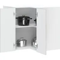 vidaXL Armoire d'angle de cuisine Porto gris béton Matériau dérivé du bois