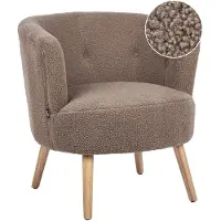 Beliani Fauteuil Odenzen Bouclé Marron