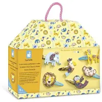 Janod Jeu créatif 6 Barrettes pailletées à créer Exotic Animals