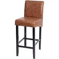 Mendler Tabouret De Bar Hwc-C33, Tabouret De Bar Tabouret De Comptoir, Bois Simli Daim, Pieds Foncés, Tissu/Textile