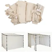 Mendler Jeu De 4 Parois Latérales Pour Pergola Hwc-A22, Parois Latérales De Remplacement, Polyester 3x3m Crème