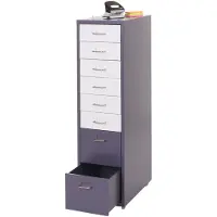 Mendler Roll container Boston T851, armoire à tiroirs, 110x28x41cm 8 tiroirs gris foncé blanc - gris foncé