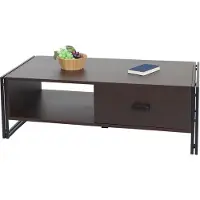 Mendler Table basse HWC-A27, table d'appoint table de salon, 41x120x60cm structure 3D, métal MDF brun foncé