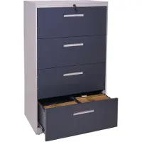 Mendler Classeur suspendu HWC-A10, armoire de bureau en acier, A4 verrouillable 132x76x46cm gris-gris foncé