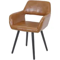 Mendler Chaise de salle à manger HWC-A50 II, style rétro années 50 similicuir, imitation daim, pieds foncés
