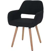 Mendler Chaise de salle à manger Altena II, fauteuil tissu, noir