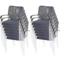 Generique Lot de 12 chaises de conférence Tulsa empilable tissu gris
