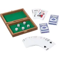 Goki Boîte de cartes à jouer avec 5 dés et 2 jeux de 54 cartes