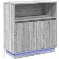 vidaXL Buffet LED gris Sonoma 71 x 34,5 x 75 cm Bois composite