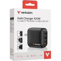 Verbatim GaN Charger 100W Universel Noir Secteur Charge rapide Intérieure