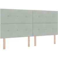 vidaXL Tête de lit gris clair 200 cm velours