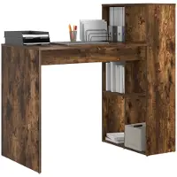 vidaXL Bureau , bois stratifié imitation chêne fumé