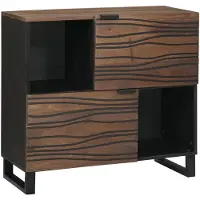 vidaXL Meuble de rangement , en bois de manguier massif, finition noyer, dimensions : 80 x 33 x 75 cm