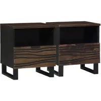 vidaXL Cabinet de chevet avec tiroir 2 pcs Noyer 40 x 33 x 46 cm