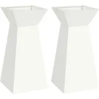 vidaXL Jardinière à pilier 2 pcs Blanc 35 x 35 x 73 cm