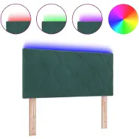 vidaXL Tête de lit LED vert foncé 90 cm velours